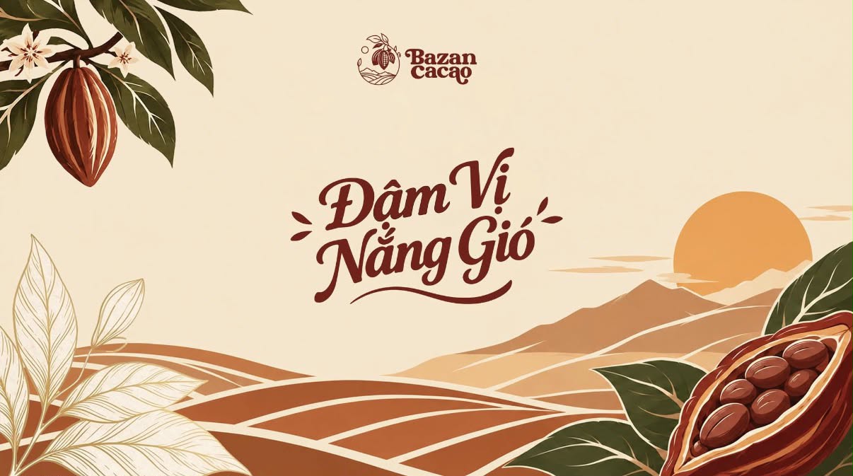 Đậm Vị Nắng Gió — cây cacao, đồi đất đỏ và mặt trời